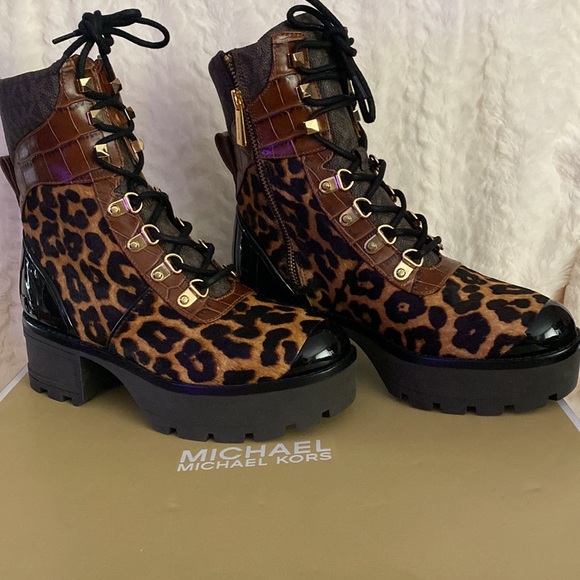 Khloe printed haircalf combat boot by Michael Kors - Picture 4 of 5